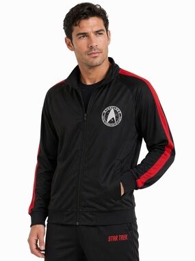 Star Trek beyond black  with red long sleeve casual athletic track jacket XL